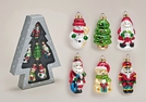 WEIHNACHTSHAENGER-SET GLAS 6FACH SORT.8CM