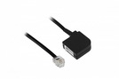 Adapter RJ11 6P4C (St.) - TAE-F (Bu.) 0,2 m black