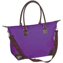 Tasche aus Nylon mit braunem PVC-Tragehenkeln