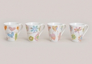 BECHER BLUMEN/HERZ DEKOR PORZ.4-F.S.9CM