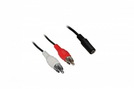 Kabel 1x Klinke (Bu.) (3.5) stereo - 2x Cinch (St.) 0,2 m