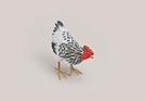 HUHN WEISS/SCHWARZ METALL 18X8X16CM