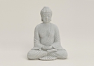 BUDDHA POLY SITZEND GRAU 20CM