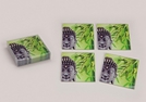 UNTERSETZER-SET 4TLG GLAS BUDDHA 9X9CM