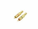 Cinch-Stecker vergoldet -5.4mm/Paar rt/sw