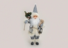 NIKOLAUS GRAU/WEISS PLUESCH/TEXTIL 46CM