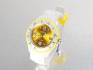 weiss mit gelbem Ziffernblatt Viper Silikonuhr lit