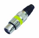 XLR-Kupplung kurz, gelb, 3-polig, Metall /10