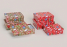 GESCHENKDOSEN-SET STRUMPF DEKOR PAPPE 3 TLG.