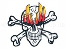 P-038 Aufnäher Patch Totenkopf Flammen