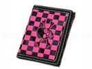 BTK-07 Geldbörse Totenkopf pink schwarz Karos