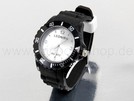 Silikonuhr mit schwarzem Armband + weißem Zifferbl