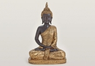 BUDDHA SITZEND A.SOCKEL GOLD POLY 22X15X35CM
