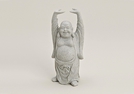 BUDDHA POLY STEHEND GRAU 16CM