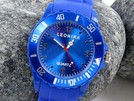 blau Leonira Silikonuhr Silikon Uhr Analoguhr Wat