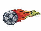 P-087 Aufnäher Patch Fußball Flammen