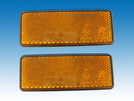 Reflektor eckig, 2er-Set, orange