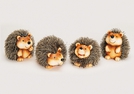 DEKO-IGEL TON/KUNSTFELL SORT.CA.12CM