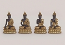 BUDDHA SITZEND A.SOCKEL POLY 4-F.S.7X4X12CM
