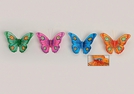 SCHMETTERLING M.KLAMMER HANDBEMALT 4-F.S.11CM