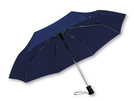 Taschenschirm aus Polyester mit Open-Close System, Kunststoffgriff und Huelle, 8 Segmente.