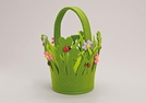 FILZKORB "BLUMEN"M.HENKEL 10CM}13CM HOCH
