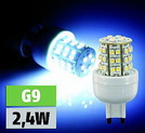 LED-Stiftsockellampe , G9, 48x 3528 SMD LEDs, kaltweiß