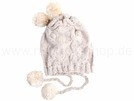 Strickmützen Mützen Mütze mit Muster m. 2 Bommel