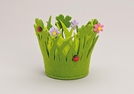 FILZKORB "BLUMEN" RUND 7CM} 11CM HOCH