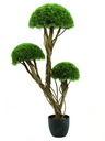 Grashalbkugel-Baum im Zementtopf 126cm, Kunstpflanze