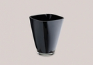 VASE BOMBAY GLAS SCHWARZ 17X13CM}