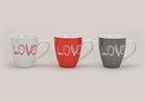 BECHER "LOVE"PORZELLAN 3-F.S.11CM