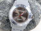grau Leonira Silikonuhr Silikon Uhr Analoguhr Wat