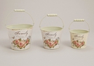 UEBERTOPF-SET METALL 3TLG ROSENDEKOR