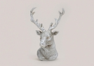 HIRSCHKOPF POLY SILBER 14X13X22CM