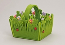 FILZKORB "BLUMEN" M.HENKEL 12X11X10CM