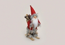NIKOLAUS A.SKIERN ROT PLUESCH/TEXTIL 30CM