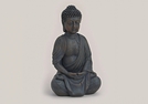 BUDDHA POLY BRAUN SITZEND 25CM