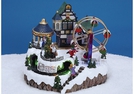 WINTERSZENE M.MUSIK+FAHRENDEM ZUG P.34X26X29C