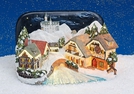 WINTERDORFSZENE M.BELEUCHTUNG POLY 30X20X20CM