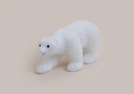 EISBAER BEFLOCKT WEISS KUNSTST.14X5X6CM