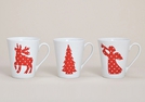BECHER WEIHNACHTSDEKOR PORZ.SORT.11CM