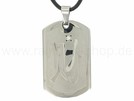 ES-09 Edelstahlanhänger mit Zirkonia-Stein an Kautschukkette
