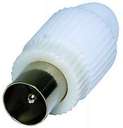 Koaxialstecker aus PVC, schraubbar, Inhalt 2 Stück