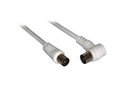 Koaxialkabel 1x Koax (St.) - 1x Koax (90° Bu.) (32er) 5,0 m white