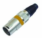 XLR-Stecker kurz, orange, 3-polig, Metall/10