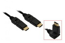Kabel HDMI High Speed with Ethernet 19p (360° Stecker) gold 1,5 m black