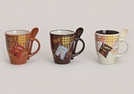 BECHER M.LOEFFEL COFFEE DEKOR KER.3-F.S.10CM