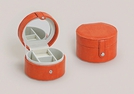 SCHMUCKK.ORANGE RUND PAPPE/KUNSTLEDER 7X10CM}