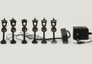 MINIATUR STRASSENLATERNEN-KETTE 6TLG.9CM
